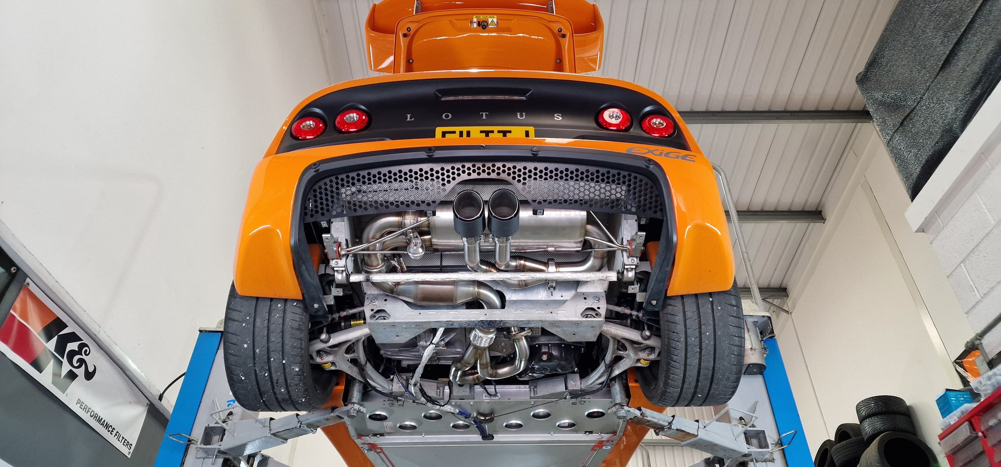 Exige with custom exhaust system