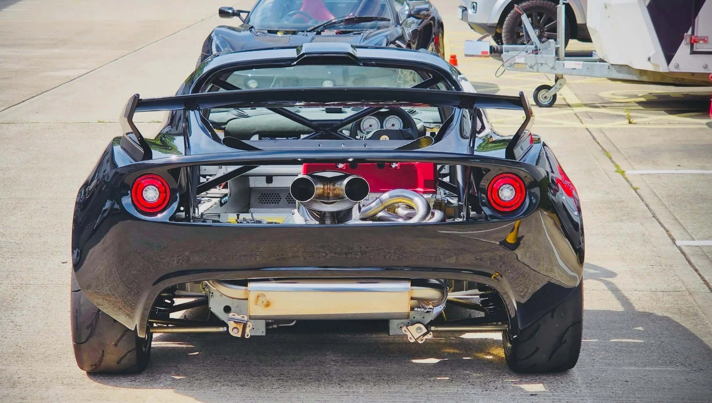In progress Lotus Elise S2 K-swap build with custom exhaust fitted