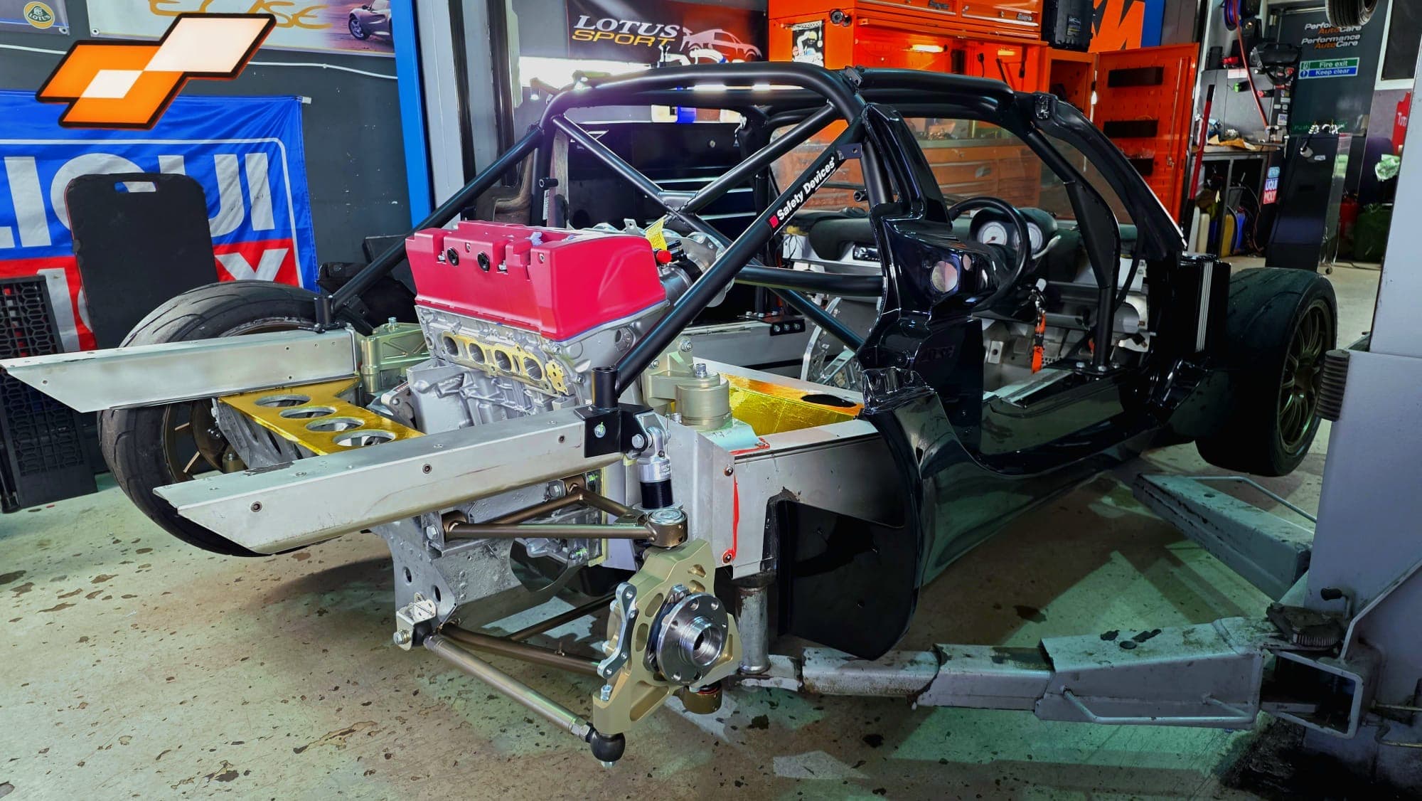 Elige K-swap engine bay wiring and component installation