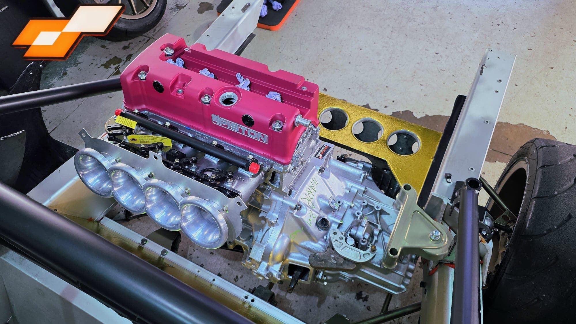Elige K-swap chassis and roll cage fabrication detail