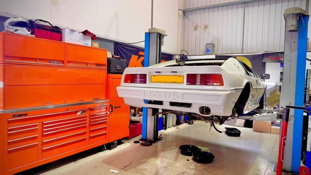 Esprit on the lift in Performance Autocare Workshop